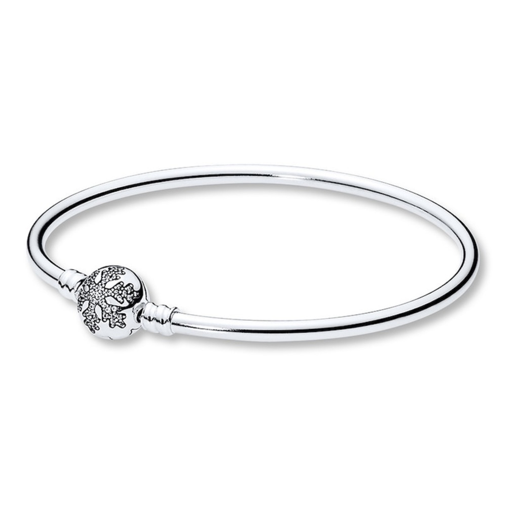 Authentic Pandora Bangle Unique Snowflake - Picture 2 of 5